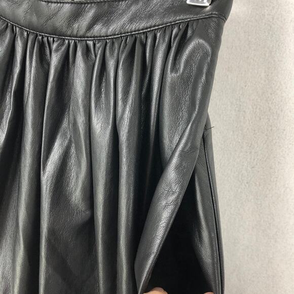 Pinko Skirt Black Asterismo 1 Similpelle Light Women's Midi Side Zip US Size 1 - Picture 9 of 16